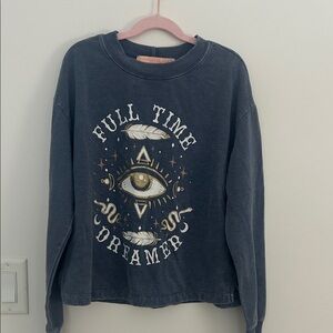 Rebellious One Navy Blue 'Full Time Dreamer' Light Sweatshirt Women’s Small
